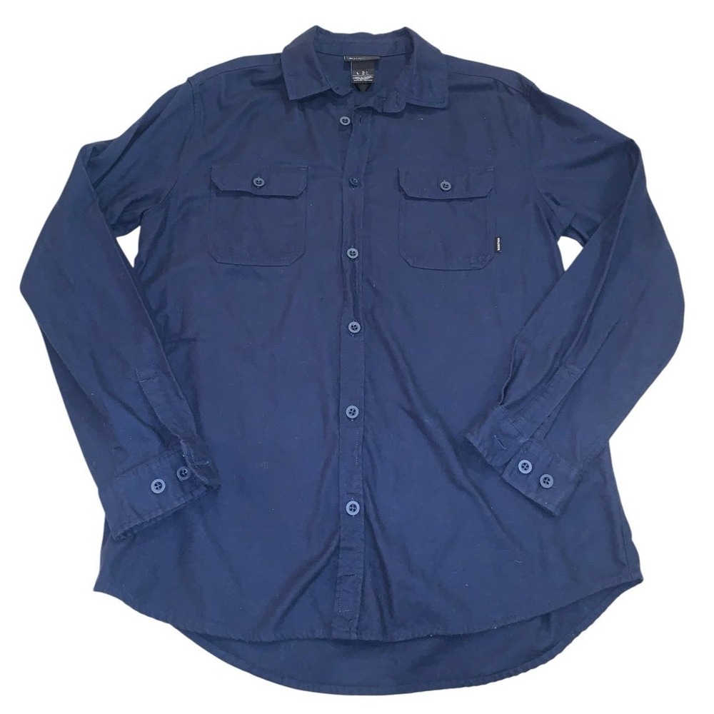 Burton Button Down Shirt Mens Navy Blue Long Sleeve Twill Gorpcore Outdoor L